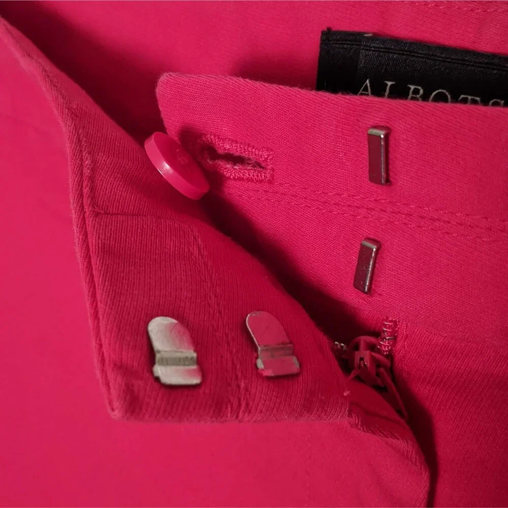 Vibrant Coral Red Straight Leg Ankle Trousers| Classic Career and Casual Chic - Picture 7 of 8
